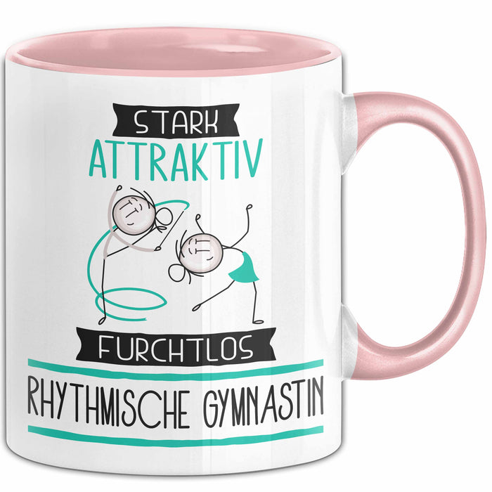 Rhythmische Gymnastin Tasse Geschenk Becher Stark Attraktiv Furchtlos Rhythmische Gymnastin Lustige Geschenkidee Rosa Trendation