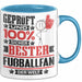 Fußballfan Geschenk Lustiger Spruch für Fußballfan Geschenkidee Bester Fußballfan Der Welt Blau Trendation