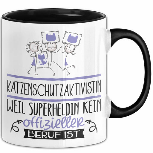 Katzenschutzaktivistin Geschenk Tasse Lustiger Spruch Katzenschutzaktivistin Weil Superheldin Kein Offizieller Beruf Ist Geschenkidee Trendation
