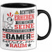 Gamer Geschenk Tasse Lustiger Spruch Erheben Sie Sich Der Gamer Betritt den Raum Schwarz Trendation