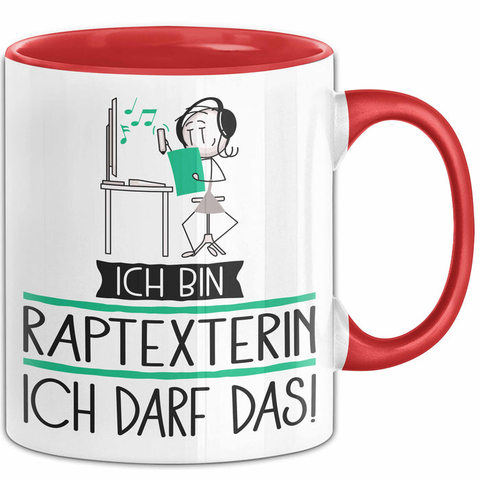 Geschenk für Raptexterin Tasse Lustige Geschenkidee Geburtstag Ich Bin Raptexterin Ich Darf Das Rot Trendation