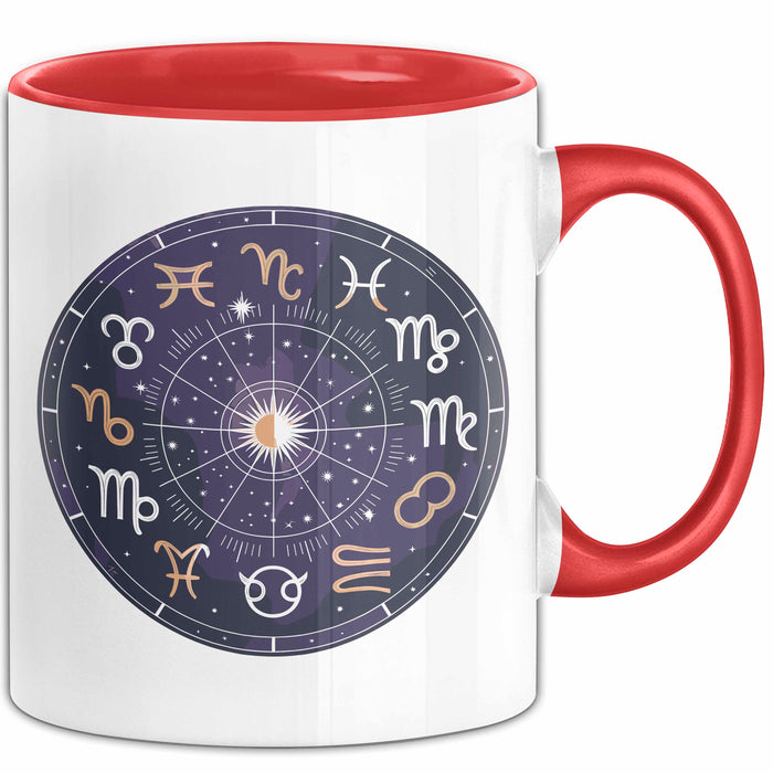 Astrologe Tasse Geschenkidee für Sternzeichen Fans Rot Trendation