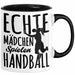 Mädchen Handball-Spielerin Tasse Geschenk Spruch Echte Mädchen Spielen Handball Geschenkidee Frauen Schwarz Trendation