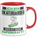 Skateboarder Tasse Geschenk für Skateboarder Geburtstag Lustiger Spruch Kaffee-Becher Was Ist Deine Superkraft Rot Trendation