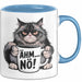 Katzen Tierliebhaber Tasse Geschenk Lustige Geschenkidee Spruch Ähm Nö Blau Trendation
