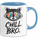 Waschbär Tierliebhaber Tasse Geschenk Lustige Geschenkidee Spruch Entspann Dich Bruder Blau Trendation