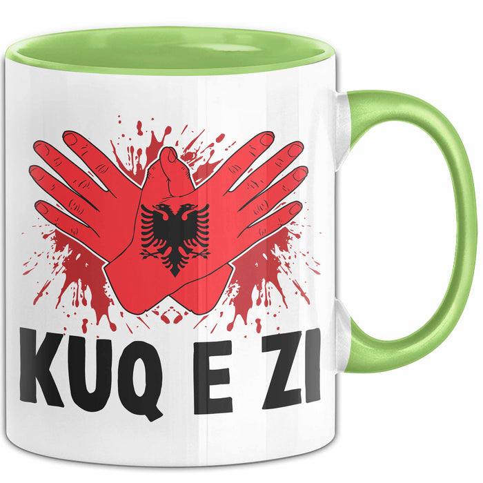 Albanische Flagge Shqip Shqiponja Albanischer Adler Albanien Tasse Geschenkidee Grün Trendation