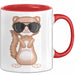 Frettchen Tasse Geschenk Sonnenbrille Grafik Lustige Geschenkidee Rot Trendation