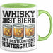 Whisky Liebhaber Tasse Geschenk Whisky Ist Bier Mit Destillations Hintergrund Grün Trendation