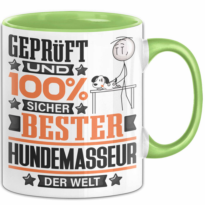Hundemasseur Geschenk Lustiger Spruch für Hundemasseur Geschenkidee Bester Hundemasseur Der Welt Grün Trendation