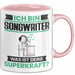 Songwriter Tasse Geschenk für Songwriter Geburtstag Lustiger Spruch Kaffee-Becher Was Ist Deine Superkraft Rosa Trendation
