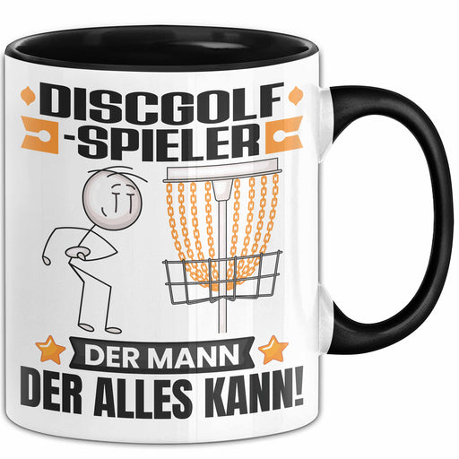 Discgolf-Spieler Tasse Geschenk für Discgolf-Spieler Der Mann Der Alles Kann Geschenkidee zum Geburtstag Schwarz Trendation