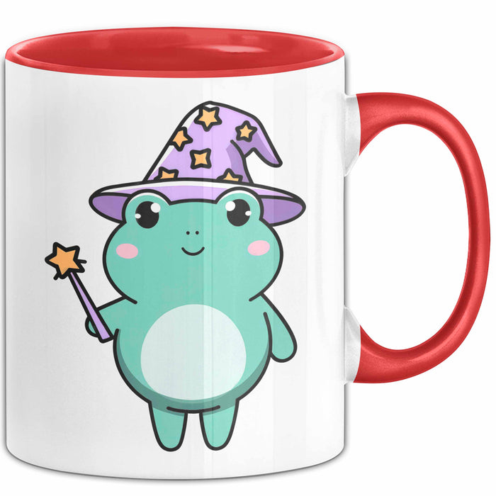 Frosch Tier Zauberer Tasse Geschenk Lustige Geschenkidee Spruch Rot Trendation