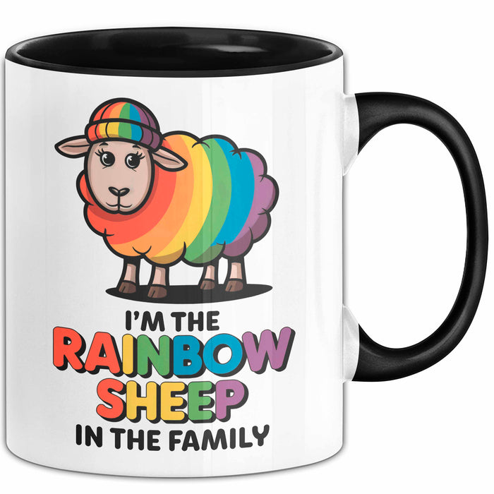 LGBTQ Schaf Tasse Geschenk Lustige Geschenkidee Spruch Rainbow Sheep In The Family Trendation