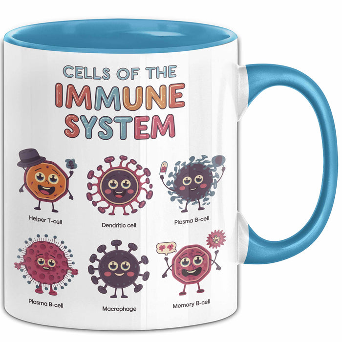 Biologe Tasse Geschenk Zellen Des Immunsystems Geschenkidee Blau Trendation