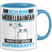 Modellbahnfan Tasse Geschenk für Modellbahnfan Geburtstag Lustiger Spruch Kaffee-Becher Was Ist Deine Superkraft Blau Trendation