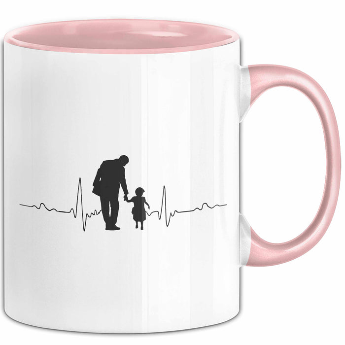 Papa Vatertag Vater Sohn Tasse Becher Geschenk Lustige Geschenkidee Spruch Herzschlag Von Vater Und Sohn Rosa Trendation