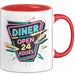 Diner Fan Tasse Geschenkidee für Retro Essen Liebhaber Rot Trendation
