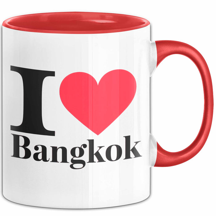 Bangkok Thailand Tasse Geschenk Lustige Geschenkidee Spruch Ich Liebe Bangkok Rot Trendation