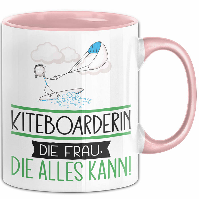 Kiteboarderin Geschenk Tasse Becher Die Frau Die Allen Kann Geschenkidee für eine Kiteboarderin Lustig Rosa Trendation
