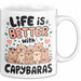 Capybara Tier Tasse Geschenk Lustige Geschenkidee Spruch Life Is Better With Capybaras Weiß Trendation