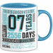 Tasse 07 Jahre Jubiläum Design mit Zeitangaben, Geschenkidee Blau Trendation