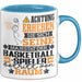 Basketballspieler Geschenk Tasse Lustiger Spruch Erheben Sie Sich Der Basketballspieler Betritt den Raum Blau Trendation