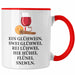 Trendation - Ein Glühwein Tasse Lustig Spruch Glühweinbecher mit Henkel Doppelwandig Glühweintassen Gläser Weihnachtsmarkt Becher Tassen Geschenk - Ein Glühwein Swei Rot Trendation