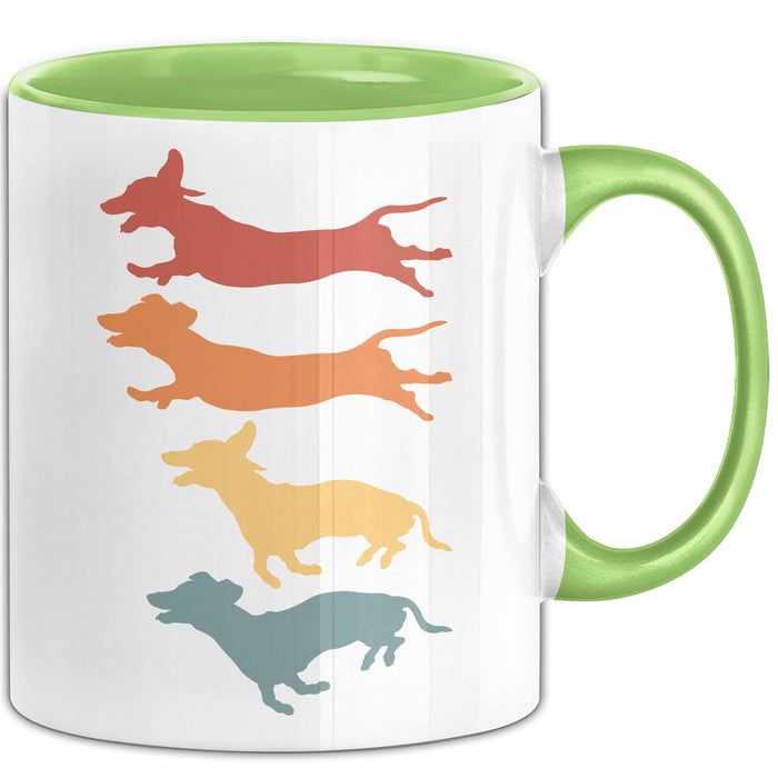Hunde Tasse Geschenk Hunde Silhouetten Tierliebhaber Spruch Grün Trendation