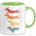 Hunde Tasse Geschenk Hunde Silhouetten Tierliebhaber Spruch Grün Trendation
