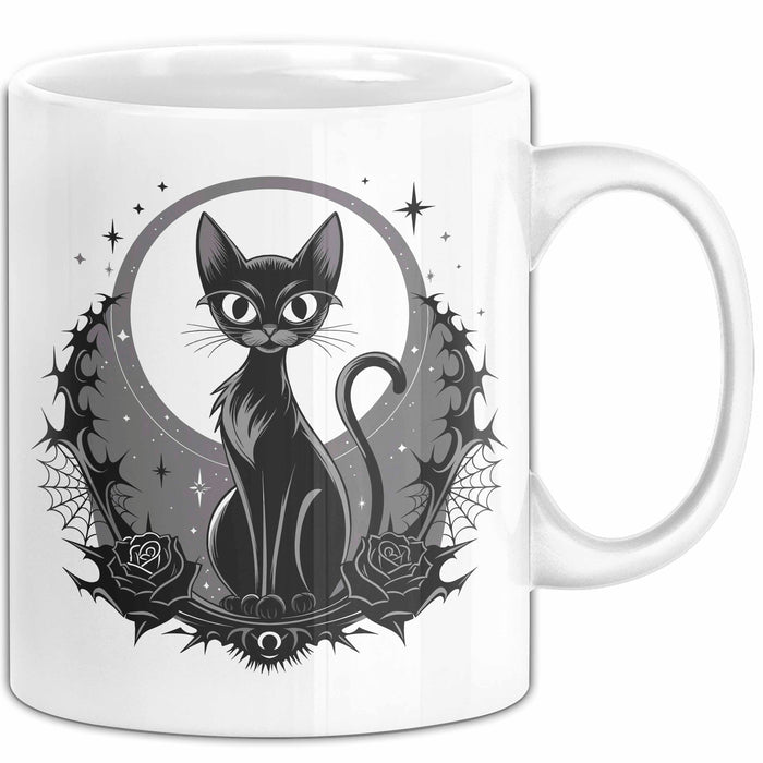 Goth Fan Tasse Geschenkidee für Freunde düsterer Ästhetik Weiß Trendation
