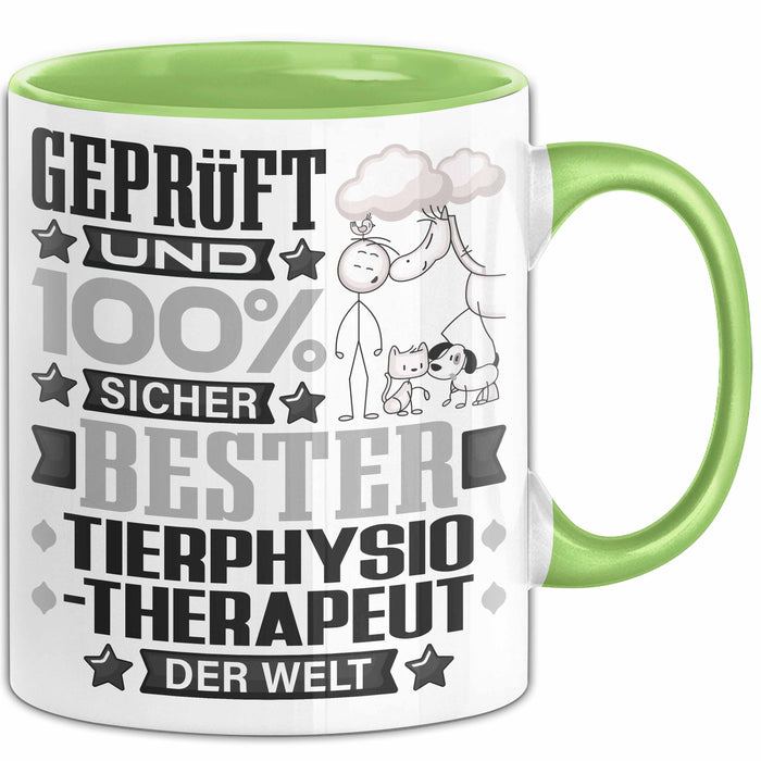 Tierphysiotherapeut Geschenk Lustiger Spruch für Tierphysiotherapeut Geschenkidee Bester Tierphysiotherapeut Der Welt Grün Trendation