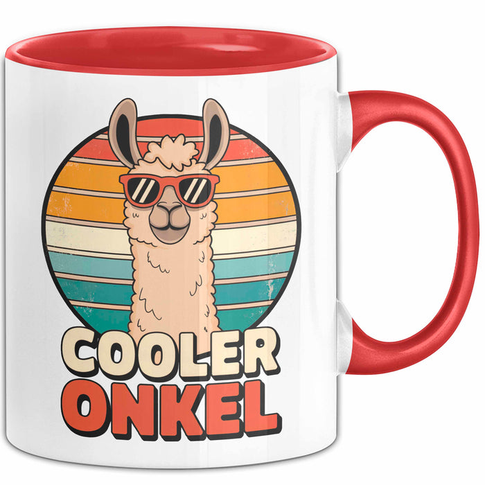 Onkel Lama Sarkastisch Sarkasmus Tasse Geschenk Lustige Geschenkidee Spruch Cooler Onkel Rot Trendation