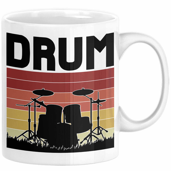 Drummer Schlagzeug-Spieler Geschenk Tasse Geschenkidee Kaffee-Becher Schlagzeuger Drum Weiß Trendation