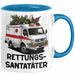 Rettungssanitäter Tasse Geschenk Rettungssantatäter Spruch Notarzt Geschenkidee Kaffee-Becher Blau Trendation