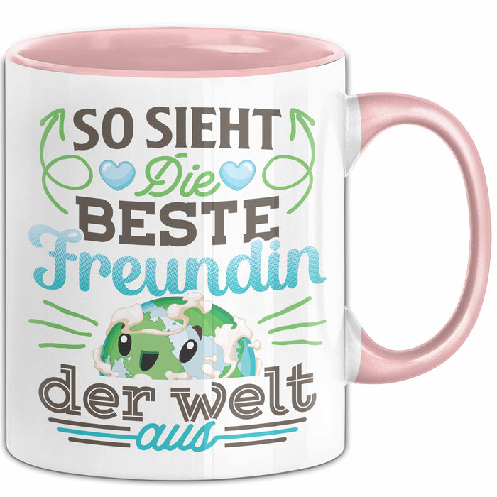 Beste Freundin Tasse "Beste Freundin Der Welt" Geschenkidee für BFF Rosa Trendation