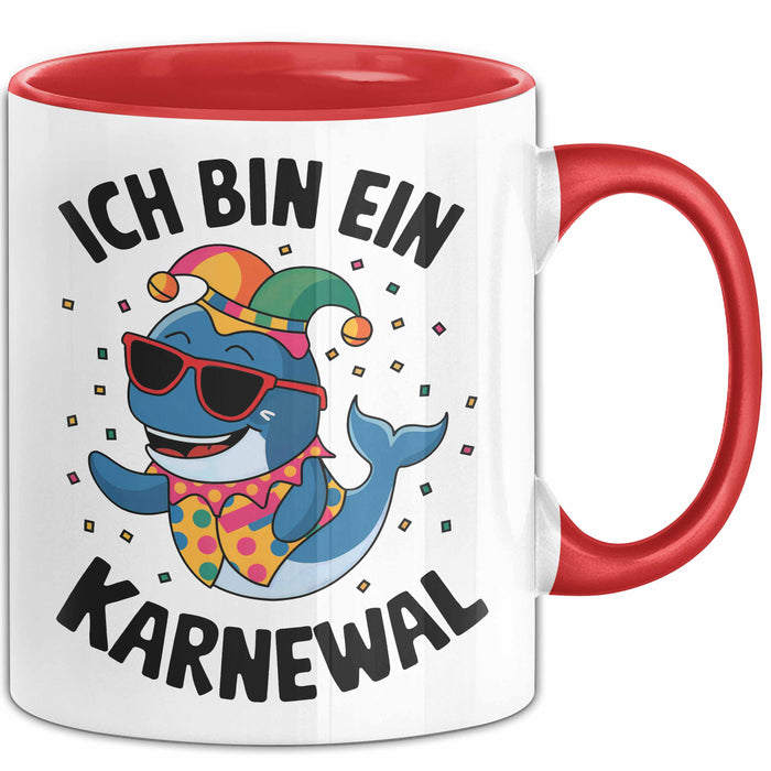 Kölner Karneval Tasse Geschenk Ich bin Karneval Fan Rot Trendation