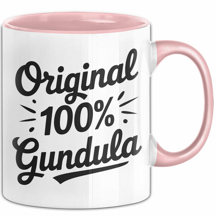 Gundula Tasse Geschenk Original 100% Gundula Geschenkidee Geburtstag Rosa Trendation