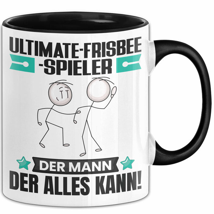 Ultimate-Frisbee-Spieler Tasse Geschenk für Ultimate-Frisbee-Spieler Der Mann Der Alles Kann Geschenkidee zum Geburtstag Schwarz Trendation