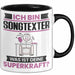Songtexter Tasse Geschenk für Songtexter Geburtstag Lustiger Spruch Kaffee-Becher Was Ist Deine Superkraft Schwarz Trendation