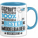 Modelbauer Geschenk Lustiger Spruch für Modelbauer Geschenkidee Bester Modelbauer Der Welt Blau Trendation