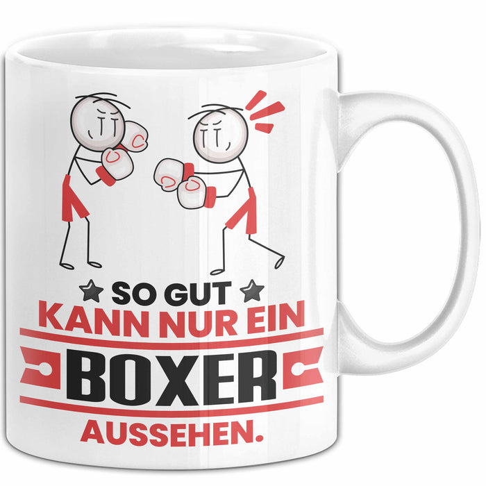 Boxer Geschenk Tasse So Gut Kann Nur Ein Boxer Aussehen Geschenkidee Kaffee-Becher Weiß Trendation