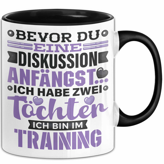 Mama Papa Tasse Geschenk 2 Töchter Geschenkidee Muttertag Vatertag Geschenke Schwarz Trendation