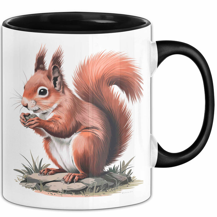 Eichhörnchen Tierliebhaber Tasse Geschenk Lustige Geschenkidee Spruch Schwarz Trendation