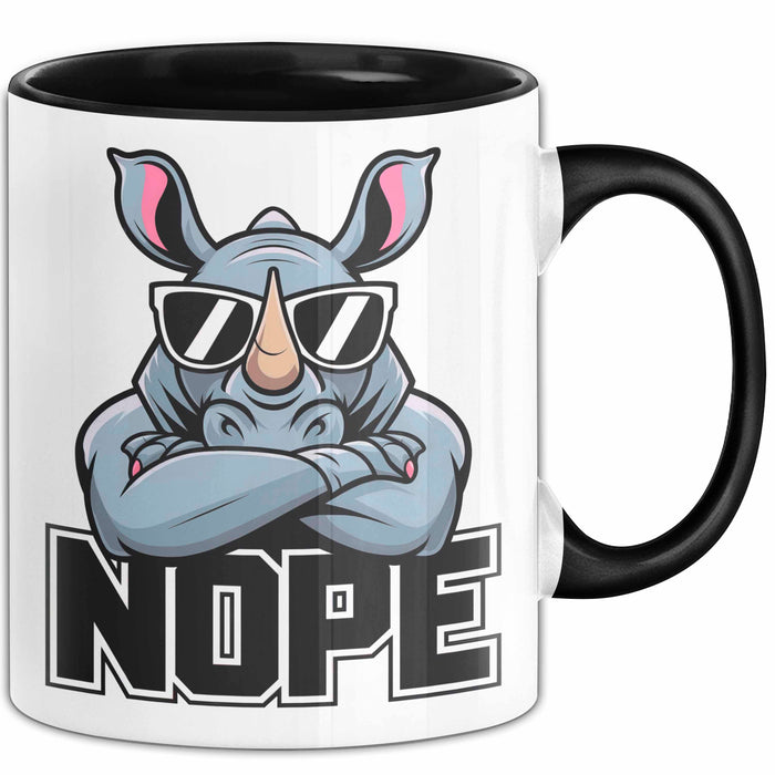 Nashorn Tasse Geschenk Lustige Geschenkidee Spruch Nö Schwarz Trendation