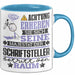 Schriftsteller Geschenk Tasse Lustiger Spruch Erheben Sie Sich Der Schriftsteller Betritt den Raum Blau Trendation