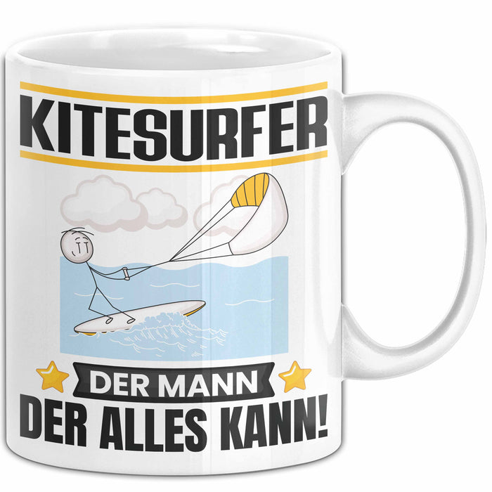 Kitesurfer Tasse Geschenk für Kitesurfer Der Mann Der Alles Kann Geschenkidee zum Geburtstag Weiß Trendation