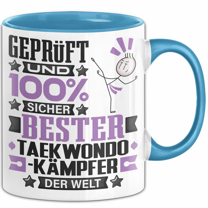 Taekwondo-Kämpfer Geschenk Lustiger Spruch für Taekwondo-Kämpfer Geschenkidee Bester Taekwondo-Kämpfer Der Welt Blau Trendation