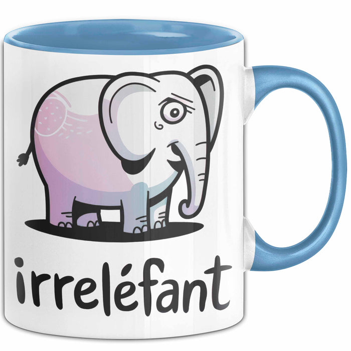 Elefant Tier Tasse Geschenk Lustige Geschenkidee Spruch Irrellefant Blau Trendation