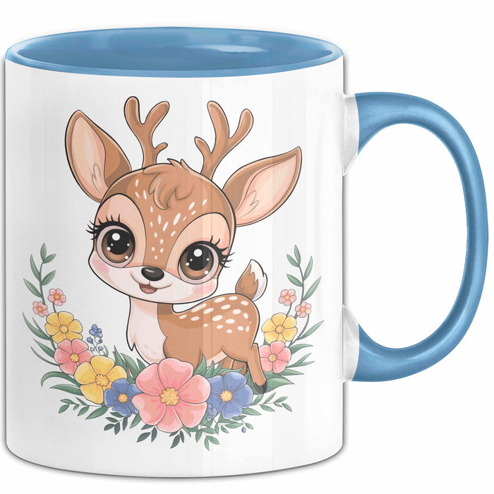 Hirsch Tier Tasse Geschenk Lustige Geschenkidee Spruch Blau Trendation